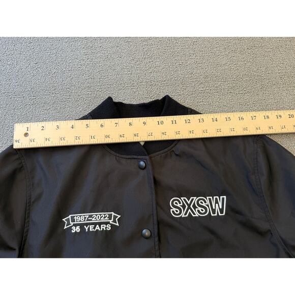 Strata Mens Extra Small Black Graphic Bomber Jacket - Picture 5 of 13